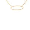 ESTATE LARGE .49CT DIAMOND 18KT YELLOW GOLD 3D CLASSIC OPEN OVAL LOVE NECKLACE
