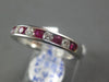 ESTATE 1.15CT DIAMOND & AAA RUBY 18KT WHITE GOLD ROUND CHANNEL ANNIVERSARY RING