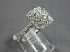 WIDE 1.20CT DIAMOND 14K WHITE GOLD 3D CLASSIC DOUBLE HALO SQUARE ENGAGEMENT RING