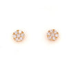 ESTATE .86CT DIAMOND 18K YELLOW GOLD 3D CLASSIC FLOWER MULTI HEART STUD EARRINGS