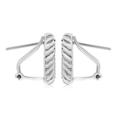 ESTATE .27CT DIAMOND 14KT WHITE GOLD PAVE SQUARE OPEN FILIGREE CLIP ON EARRINGS