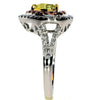 LARGE 1.5CT WHITE PINK & FANCY YELLOW DIAMOND 18K TRI COLOR GOLD ENGAGEMENT RING