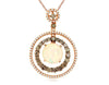 2.78CT WHITE & MOCHA DIAMOND & AAA OPAL 14KT ROSE GOLD 3D CIRCLE OF LIFE PENDANT