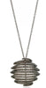 ESTATE .70CT MOCHA DIAMOND 18KT WHITE GOLD 3D ROUND ZIG ZAG FUN FLOATING PENDANT