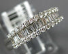 .45CT DIAMOND 14KT WHITE GOLD 3D ROUND & BAGUETTE 3 ROW WEDDING ANNIVERSARY RING