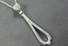 ESTATE .28CT DIAMOND 14KT WHITE GOLD CLASSIC TEAR DROP FLORAL FLOATING PENDANT