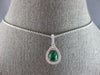 .91CT DIAMOND & AAA EMERALD 18KT WHITE GOLD PEAR SHAPE & ROUND FLOATING PENDANT