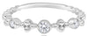 .18CT DIAMOND 14KT WHITE GOLD 3 STONE PAST PRESENT FUTURE BEZEL FLORAL LOVE RING