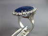 CERTIFIED LARGE 22.6CT DIAMOND & AAA CEYLON SAPPHIRE PLATINUM 3D ENGAGEMENT RING