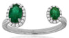 .71CT DIAMOND & AAA EMERALD 14KT WHITE GOLD OVAL DOUBLE FLOWER TENSION LOVE RING