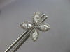LARGE 1.14CT DIAMOND 18K WHITE GOLD ROUND & MARQUISE 4 LEAF CLOVER STUD EARRINGS
