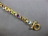 ESTATE WIDE 8CT AAA MULTI GEM 14K YELLOW GOLD 3D OVAL & PRINCESS TOGGLE BRACELET