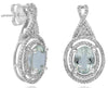2.79CT DIAMOND & AAA GREEN AMETHYST 14K WHITE GOLD OVAL & ROUND HANGING EARRINGS