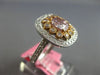 LARGE GIA 1.98CT WHITE PINK & PURPLE DIAMOND 18KT WHITE & ROSE GOLD SQUARE RING