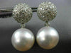 ESTATE LARGE 1.56CT DIAMOND & AAA SOUTH SEA PEARL 18K WHITE GOLD ETOILE EARRINGS