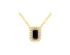 .48CT DIAMOND & AAA SAPPHIRE 14KT YELLOW GOLD 3D EMERALD CUT HALO LOVE NECKLACE