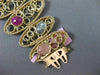 ANTIQUE EXTRA LARGE MULTI COLOR SAPPHIRE 14KT YELLOW GOLD 3D GRADUATING BRACELET