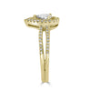 ESTATE .67CT DIAMOND 18K YELLOW GOLD ROUND & PEAR SHAPE INFINITY ENGAGEMENT RING