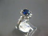 ESTATE 1.83CT DIAMOND & AAA SAPPHIRE 14KT WHITE GOLD OVAL FLOWER ENGAGEMENT RING
