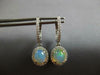 2.78CT DIAMOND & AAA AUSTRALIAN OPAL 14KT WHITE GOLD OVAL HALO HANGING EARRINGS