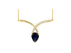 1.54CT DIAMOND & AAA SAPPHIRE 14K YELLOW GOLD 3D PEAR SHAPE CRISS CROSS NECKLACE