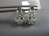 ESTATE .19CT DIAMOND 14KT WHITE GOLD 3D FLOWER LEVERBACK HANGING EARRINGS