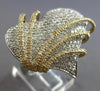 ESTATE EXTRA LARGE 2.52CT DIAMOND 14KT 2 TONE GOLD HEART SHAPE LOVE RING #28101