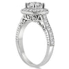 1.64CT DIAMOND 14K WHITE GOLD CUSHION & ROUND SQUARE ENGAGEMENT WEDDING RING SET