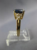 3CT DIAMOND & AAA SAPPHIRE 14K YELLOW GOLD OVAL TRIANGULAR ENGAGEMENT RING 27324