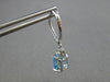 ESTATE 4.23CT DIAMOND & AAA BLUE TOPAZ 14K WHITE GOLD LEVERBACK HANGING EARRINGS