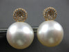 LARGE .49CT DIAMOND & AAA SOUTH SEA PEARL 18K ROSE GOLD 3D CLUSTER STUD EARRINGS