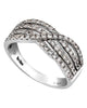 ESTATE .70CT DIAMOND 18KT WHITE GOLD 3D MULTI ROW CRISS CROSS INFINITY LOVE RING
