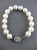LARGE & LONG AAA SOUTH SEA PEARL 14K WHITE GOLD 3D 11MM FILIGREE BRACELET #27563