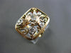 ANTIQUE WIDE .40CT OLD MINE DIAMOND & SOUTH SEA PEARL 14K 2 TONE GOLD RING 21823