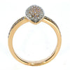 .41CT WHITE & PINK DIAMOND 18K WHITE & ROSE GOLD MARQUISE FILIGREE MILGRAIN RING