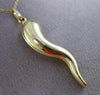 ESTATE 14K YELLOW GOLD 3D SHINY HANDCRAFTED ITALIAN HORN FLOATING PENDANT #24297