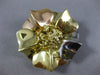 ANTIQUE 18KT WHITE YELLOW & ROSE GOLD FLOWER FILIGREE KOROVA PIN BROOCH #3067