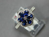 1.42CT DIAMOND & AAA SAPPHIRE 18KT WHITE GOLD 3D PEAR SHAPE & ROUND FLOWER RING
