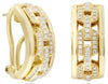 WIDE .47CT DIAMOND 14KT YELLOW GOLD OCTAGON BY THE YARD CLIP ON HANGING EARRINGS