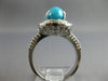 LARGE .95CT DIAMOND & AAA TURQUOISE 14K WHITE GOLD 3D OVAL & ROUND HALO FUN RING
