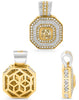 EXTRA LARGE 1.16CT WHITE & FANCY YELLOW DIAMOND 18KT TWO TONE GOLD LOVE PENDANT