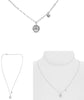 .15CT DIAMOND 14K WHITE GOLD SMILEY FACE SOLITAIRE CLUSTER BY THE YARD NECKLACE