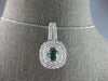 LARGE 2.65CT DIAMOND & AAA GREEN TOURMALINE 14KT WHITE GOLD OVAL & ROUND PENDANT