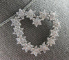 LARGE 1.50CT DIAMOND 14KT WHITE GOLD MULTI FLOWER OPEN HEART LOVE PENDANT #27732