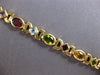 ESTATE WIDE 8CT AAA MULTI GEM 14K YELLOW GOLD 3D OVAL & PRINCESS TOGGLE BRACELET