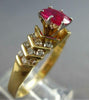 1.06CT DIAMOND & AAA RUBY 14KT YELLOW GOLD OVAL & ROUND ENGAGEMENT RING #27639