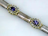 4.5CT DIAMOND & AAA TANZANITE 14KT 2 TONE GOLD 3D MATTE & SHINY TENNIS BRACELET