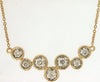 ESTATE .50CT DIAMOND 14KT YELLOW GOLD 3D CLASSIC 7 STONE BEZEL FUN LOVE NECKLACE