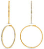 LARGE 7.0CT DIAMOND 14KT YELLOW GOLD 3D ROUND INSIDE OUT CLASSIC HOOP EARRINGS