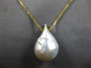 LARGE AAA SOUTH SEA PEARL 18KT YELLOW GOLD 3D CLASSIC SOLITAIRE FLOATING PENDANT